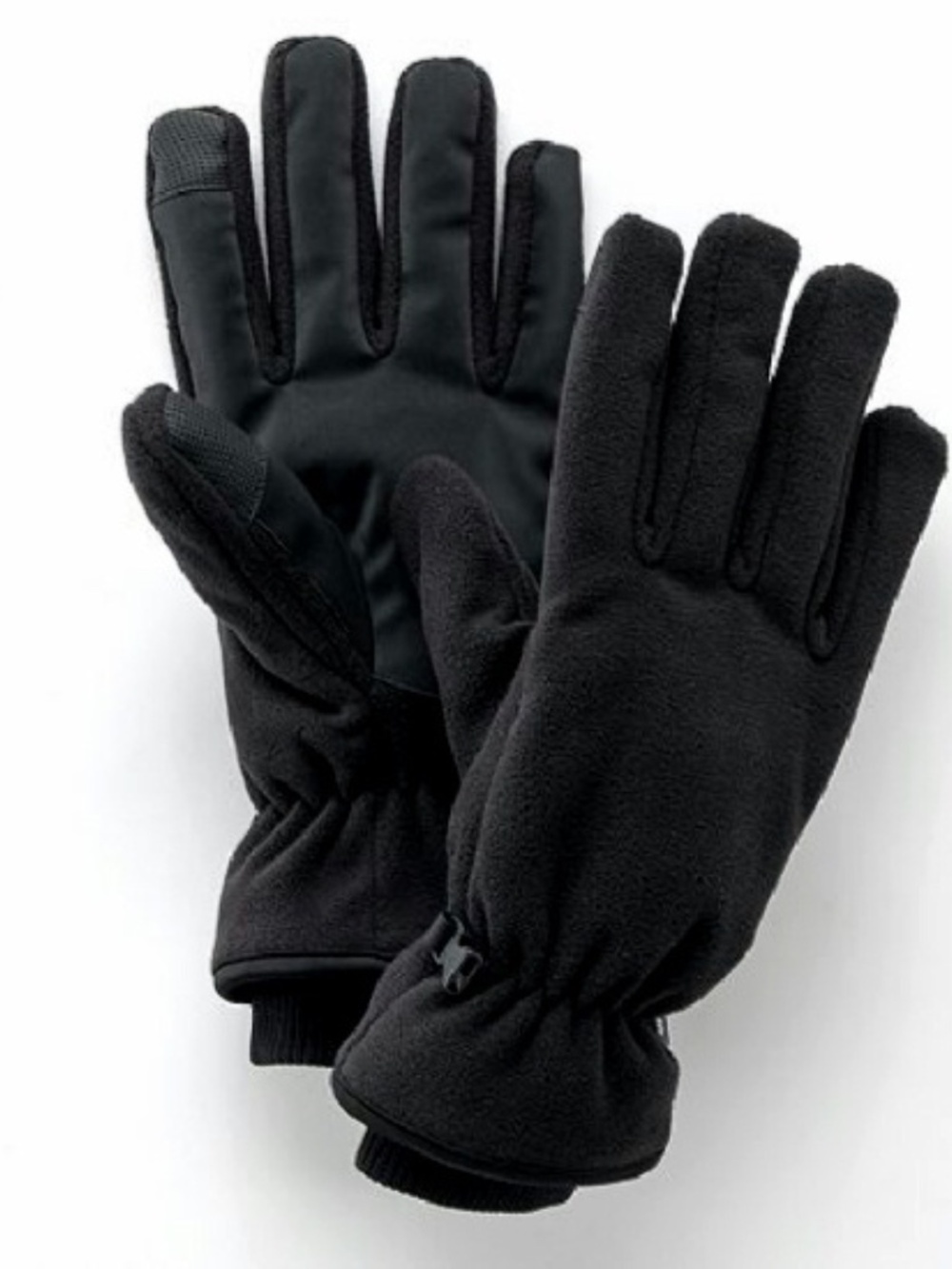 Men's Black Microfleece Warm Winter Gloves Tech Compatible Waterproof L/XL NEW